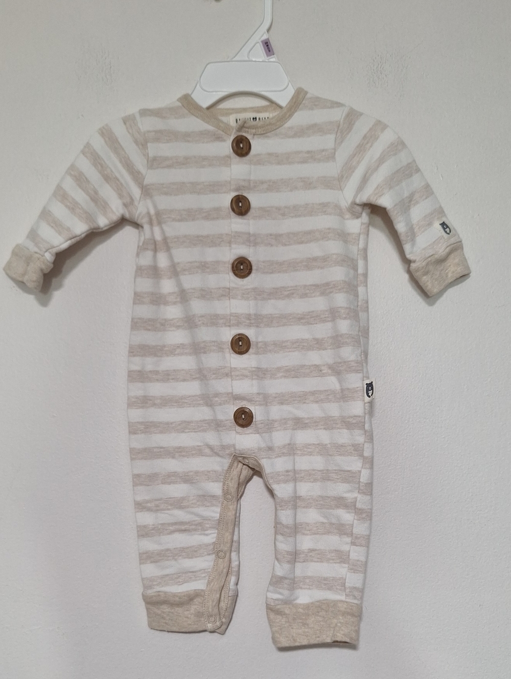 Rabbit + Bear Organic Cotton One Piece Button Down Onesie